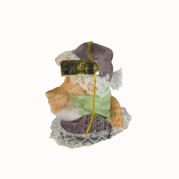 Caring Critter Chimer Bisque Porcelain Mother Cat Holding Baby Christmas Ornamen - Picture 3 of 6